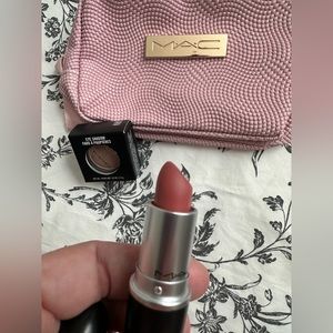 Mac cosmetics bag, eyeshadow & lipstick